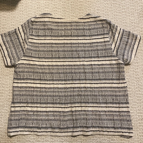 Jamie + the Jones Striped Cotton Crepe Tee Shirt - Picture 6 of 6